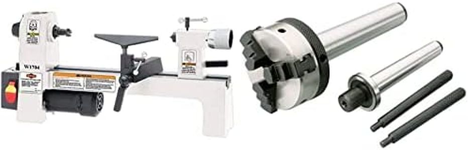 SHOP FOX W1704 1/3-Horsepower Benchtop Lathe & D4103 Mini Lathe Chuck with Arbors