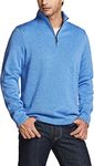 TSLA Men's Quarter Zip Thermal Fleece Lined Sweater, Winter Lightweight Soft Pullover Collar Sweatshirt