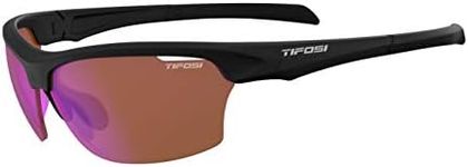 Intense Sport Sunglasses Men & Women - Ideal For Golf, Pickleball, Running & Tennis. Vented Lenses Prevent Fogging, Matte Black W/ Ac Red Lenses, S-L