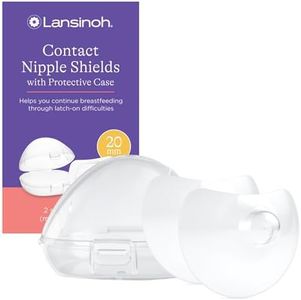 Lansinoh Contact Nipple Shields for Breastfeeding, 2 Nipple Shields (20mm) and Case