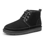 Bruno Marc Men's Winter Snow Boots FuzzyGo Cozy Suede Leather Cold Weather Warm Outdoor Casual Ankle Boots,Size 11,Black,SBSB2402M