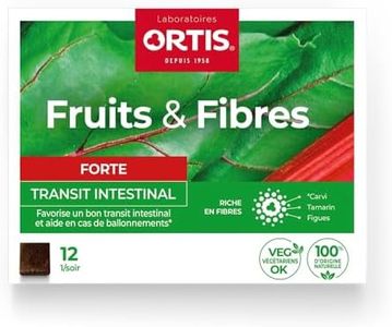 Ortis - Fruits & Fibres Forte 12 Cubes - Complément Alimentaire pour Favoriser le Transit Intestinal - En cas de Transit Lent et Ballonnements - Action Rapide - 100% Naturel à base de Rhubarbe