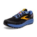 BROOKS Women's Divide 3 Sneaker, Black/Blue/Yellow, 7 UK