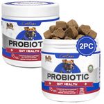 Probiotics for Dogs, 2 Pack Organic Pumpkin with 6 Digestive Enzymes, Providing Probiotics for Gut Flora, 300 Count Lamb Flavor 270g