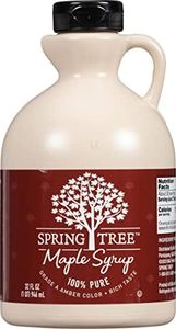 Spring Tree 100% Pure Maple Syrup, Grade A Amber Color, 32 Ounce