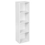 URBNLIVING ® 1, 2, 3, 4 Tier Wooden Shelving Bookcase Storage Wood Shelf Unit (4 Tier, White)