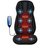 CooCoCo Back Massager with Heat for Home/Office Chair, Fathers Day Dad Gifts for Men, Vibration Massage Seat Cushion with 8 Motors, Heated Chair Pad for Sitting Comfort, Reading, Working, Relaxation