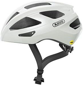 ABUS Macator MIPS road bike helmet - entry-level bike helmet with visor - suitable for ponytail wearers - for men and women - white, size L