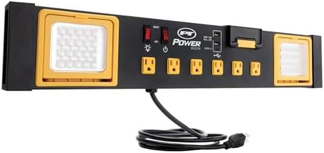 Performance Tool W2279 Commercial Grade Power Station with 6 Outlets, 2 USB Ports, Built-In Cradle, and LED Lights, Ideal for Workshops and Garages