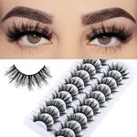 FARRED Fluffy Eyelashes 8D Faux Mink Lashes Wispy Eyelash Natural Look Short Fake Eye Lash Pack Full False Lash 10 Pairs (Z07|9-18MM)