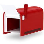 Mailbox Duraline Extra Large Mailbox - Extra Large Mailboxes for Outside with Stainless Steel Hinges - Mailbox Extra Large Capacity, Ultra-Durable Mailbox, Vandalproof Thick Puck Board Plastic, Red