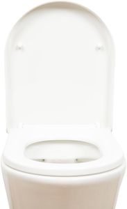 AQUALONA D Shape Soft Close Toilet Seat – White, Easy Fit