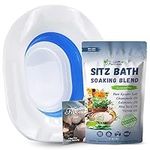 Fivona 2-in-1 Sitz Bath Soak Kit Over The Toilet Seat with Epsom Salt with Essential Oils Blend for Hemorrhoids and Postpartum Care Ideal for Perineal Soaking and Fast Irritation Relief