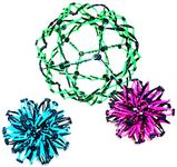 4E's Novelty 3 Pack Expandable Breathing Ball Sphere Toy - Expanding Stress Relief Breathing Ball Toys for Kids & Adults - for Anxiety, Yoga, Deep Breathing, ADHD - Neon Blue, Pink, & Green