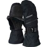 Rugged Waterproof Winter Mittens | Extra Long Gauntlets | Snowboard, Ski, Ice Fishing, Mittens | Medium Weight (Large)