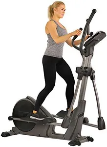 Sunny Health & Fitness Programmable Electro-Magnetic Elliptical Cross Trainer Exercise Machine, Full-Body Low-Impact Cardio Equipment with 24 Pre-Built Workout Modes and 330 lbs Capacity – SF-E3912