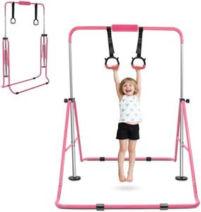 YEEGO DIRECT Gymnastics Bar Training Bar with Rings for Home Use, Adjustable Foldable Design, Kids Ages 1-9 Years, Perfect for Boys and Girls