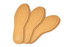 3 Pair Pack Shoe Insoles Made of Vegetable Tanned Sheepskin Leather and Natural Cork, Elegant and Comfortable, Kaps Pecari Cork Set (Women / 6 US / 37 EUR), Beige, Women 37 EUR / 6 US