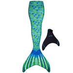 Fin Fun Mermaiden with Included Monofin - Swimmable Mermaid Tail - Reinforced Water Game for Kids Made w/Sun Resistant Material - (Aussie Green, Child 8)