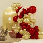 PartyWoo Red and Gold Balloons, 140