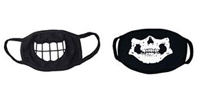 VRITRAZ Glow in the dark luminous Cotton Anti Dust, Pollution Face Mouth Mask for Man Woman BigTeeth Skull