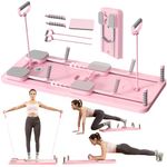 TTFP Pilates Reformer Machine, Pilates Board, Equipment Workout for Home Fitness, Ab Roller Abdominal Trainer (Soft Pink)