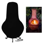 JK-GMTE Protective Fire Pit Heater Cover，Waterproof Chiminea Covers, Outdoor Patio Chiminea Covers, Chiminea Caps for Clay Chiminea (Black)