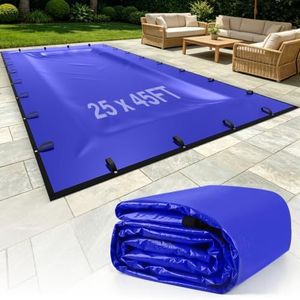 REGMICS 25 x 45 ft Rectangle Inground Pool Cover - Heavy Duty & Durable Swimming Pool Cover with Water Bag Loops - 4 ft Extra Overlap, Easy Installation, UV & Tear-Resistant Shield