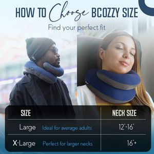 BCOZZY Large Travel Neck Pillow – Navy Support Cushion