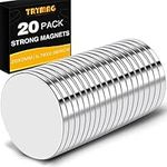 TRYMAG Magnets, 20Pcs Strong Neodymium Magnets for Crafts, Heavy Duty Magnets Small Round Refrigerator Magnets for Office, Whiteboard, Dry Erase Board Cabinets - 0.79 x 0.08 Inch