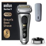 Braun Series 9 PRO+ Electric Shaver for Men, 5 Pro Shave Elements & Precision Long Hair ProTrimmer, PowerCase, 9527s, Silver, Rated Which Best Buy