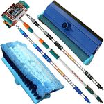 NTI 3M PREMIUM Heavy Duty ALUMINIUM TELESCOPIC Water Fed 9.8 Feet Extendable Car Van Trucks Caravans Conservatories Boats, Decking Wash Window Cleaning SQUEEGEE Brush Soft Cushioned Grip UK FREE P&P