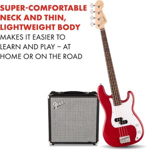 Squier Precision Bass Guitar, Dakota Red – Electric 4-String