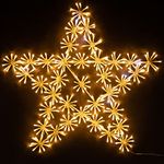 SHATCHI 65Cm Starburst Star Shape Silhouette with 360 Warm White LEDs Twinkling Micro LED Lights Christmas Display Indoor and Outdoor Window Wall Decorations