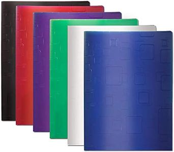BAZIC Products 2 Pockets Poly Folder, Cubic Embossed Portfolio, Letter Size Plastic Folders Holder for Office Business Document Papers Organizer, 6-Pack