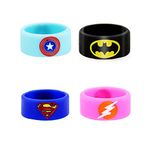 Vape Bands Rings, Silicone Superhero E Cigarette Bands for Vape Tanks and Pod Systems RTA RBA RDA Mods Glass Atomizers, Non-Slip, Protection Ring, Vaporly UK Pack of 4 (4 x Superhero Band)