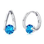 Birthstone Earrings Girls Women 925 Sterling Silver December Birthstone Hoop Earrings November Jewellery Cubic Zirconia Hypoallergenic Earrings for Sensitive Ears…