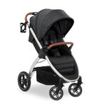 hauck Uptown, Melange Black - Pushchair with Large Seat, Rubber Wheels, Suspension Raincover & Cup Holder, Height-Adjustable, Easy & Compact Folding, Fully Reclining from Birth up to 22 kg