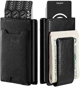 VULKIT Money Clip Wallet Pop Up Card Holder RFID Protection Mens Leather Wallet 2-in-1 Business Card Holder for 7 Cards & 15 Bills