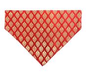 For The Fur Kids Ethnic Wear Dog Bandana: Festive Indian Wear for Pets (Easy to Use) (Red Leaf)