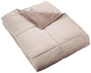 Modern Threads Down Alternative Microfiber Quilted Reversible Comforter & Duvet Insert - Soft, Comfortable Alternative to Goose Down - Bedding for All Seasons Stone/Champagne Twin