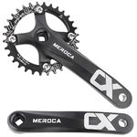 PETCHOR Square Taper Crankset MTB, Mountain Bike Single Speed Crankset, Bicycle Crank Arm Set 170mm 104BCD, 32T/34T/36T/38T Chainring & Bolts