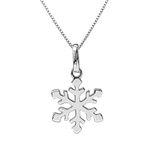 Delicate and Dainty Sterling Silver Snowflake Necklace for Women, Winter Wedding Bridesmaid Necklace, Daughter Wife Girlfriend Best Friend Gift Necklace (20 inches)