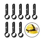 Mebamce 8pcs Non-slip Helmet Clip Helmet Hook Hardhat Headlamp Clips Hard Hat Headlamp Saver for Running Camping Fishing Cycling Hiking Construction