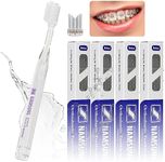 DUJINDENT Orthodontic Toothbrush for Braces [4 Packs][Made in Korea] V Trim Cutting USA Bristles Braces Toothbrush for Brackets and Wires Cleaning (Ortho Standard 33 Medium, 4 Pack)