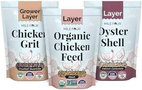 Layer Chicken Kit - Organic Feed, Grit, & Oyster Shell - Non-GMO Organic Layer Chicken Mash 2 lbs., Grit 4 lbs., Oyster Shell 4 lbs.