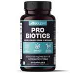 Boldfit Probiotics Gut Health Supplement 30 Billion CFU with 16 Strains & Prebiotics Supports Digestive Health, Immune Function, and Overall Wellness - 60 Vegetarian Capsules for Men & Women.