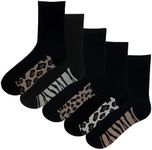 Ladies 5 Pack Design Socks - Animal