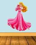 RNG PVC Vinyl Cartoon Barbie Doll Angel Ferry Princess Wall Stickers for Kids Room,Multicolor, 60 x 49 Cm,Pack of 1