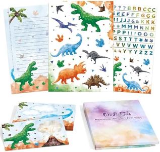 Kids Stationery Set Dinosaur Boys Stationery Set Dino Letter Writing Kit Dinosaur Letter Paper Set Stationery Writing Sheets with Envelopes, Dinosaur Stickers School Teens Dinosaur Gift Set